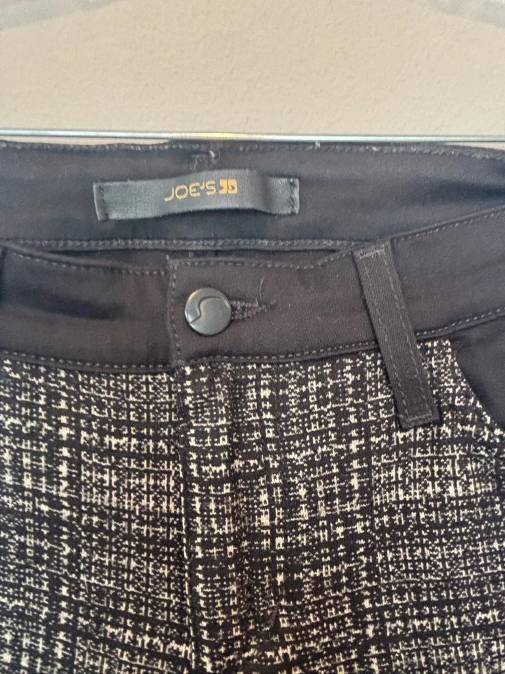 Joe's Jeans Black and White Tweed-Front Skinny Pants - Picture 3 of 5
